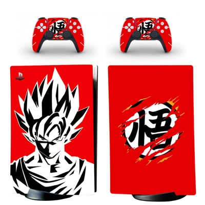Dragon Ball decal skin for PS5 Digital Console and two Con..