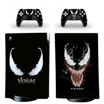 Venom decal skin for PS5 Digital Console and two Controllers Venom decal skin for PS5 Digital Console and two Controllers