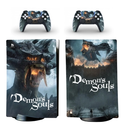 Demon's Souls decal skin for PS5 Digital Console and two C..