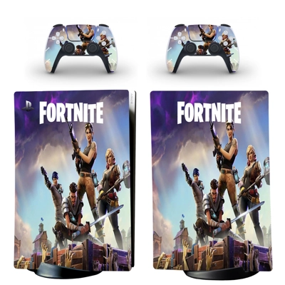 Fortnite decal skin for PS5 Digital Console and two Controllers