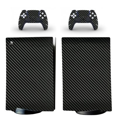 Carbon Fiber decal skin for PS5 Digital Console and two Controllers