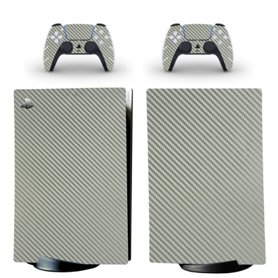 Carbon Fiber decal skin for PS5 Digital Console and two Controllers