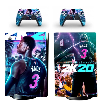 NBA 2K20 decal skin for PS5 Digital Console and two Controllers