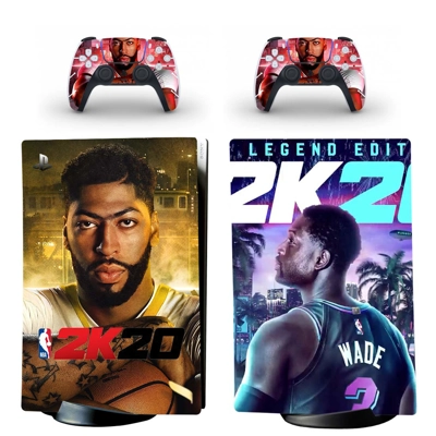 NBA 2K20 decal skin for PS5 Digital Console and two Controllers