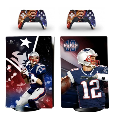 New England Patriots decal skin for PS5 Digital Console and two Controllers