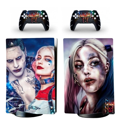 Harley Quinn Joker decal skin for PS5 Digital Console and two Controllers