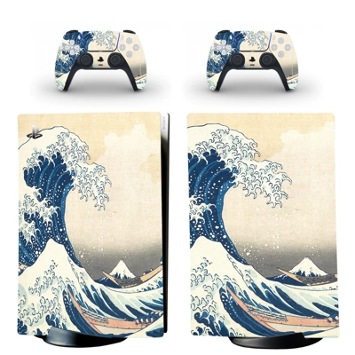 Water Waves decal skin for PS5 Digital Console and two Con.. Water Waves decal skin for PS5 Digital Console and two Con..