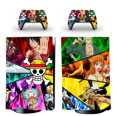 One Piece decal skin for PS5 Digital Console and two Controllers