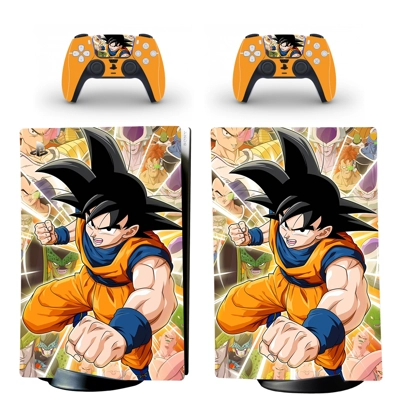 Dragon Ball decal skin for PS5 Digital Console and two Con..