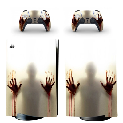 Blood drops decal skin for PS5 Digital Console and two Con..