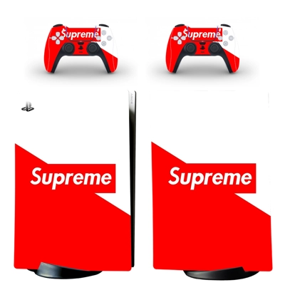 Supreme decal skin for PS5 Digital Console and two Control.. Supreme decal skin for PS5 Digital Console and two Control..