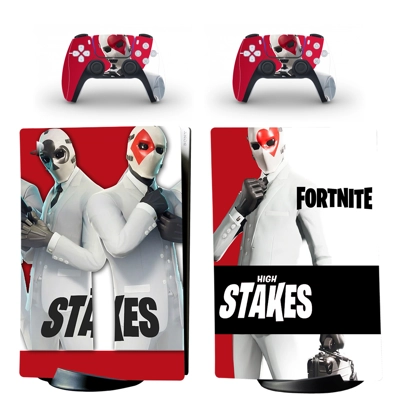 Fortnite decal skin for PS5 Digital Console and two Contro..