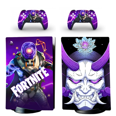 Fortnite decal skin for PS5 Digital Console and two Controllers