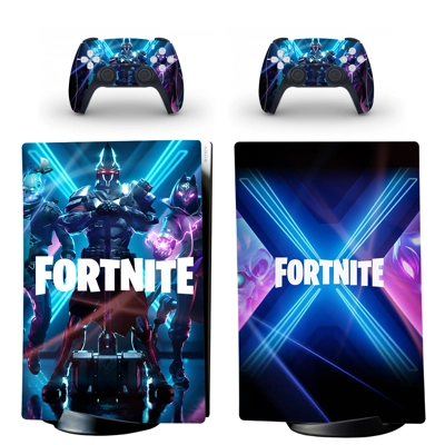 Fortnite decal skin for PS5 Digital Console and two Controllers