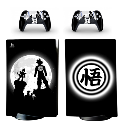 Dragon Ball decal skin for PS5 Digital Console and two Con..