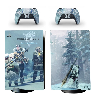 Monster Hunter World decal skin for PS5 Digital Console and two Controllers