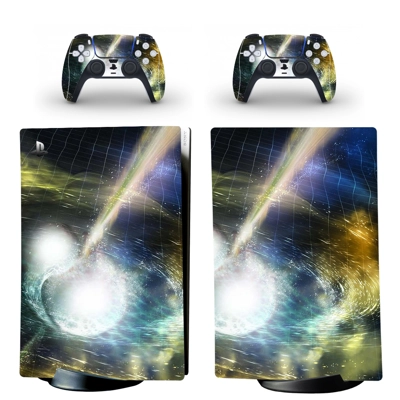 Galaxy Style decal skin for PS5 Digital Console and two Controllers
