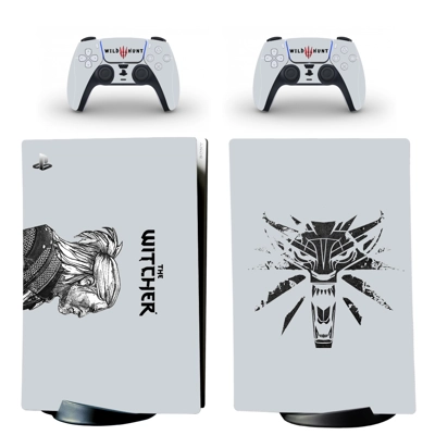 The Wicher Wild Hunt decal skin for PS5 Digital Console and two Controllers