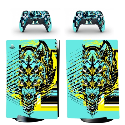 Digital Texture decal skin for PS5 Digital Console and two Controllers
