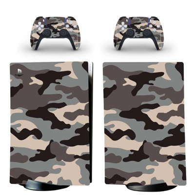 Camouflage Texture decal skin for PS5 Digital Console and two Controllers