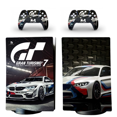 GT racing decal skin for PS5 Digital Console and two Controllers
