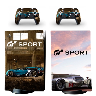 GT racing decal skin for PS5 Digital Console and two Controllers