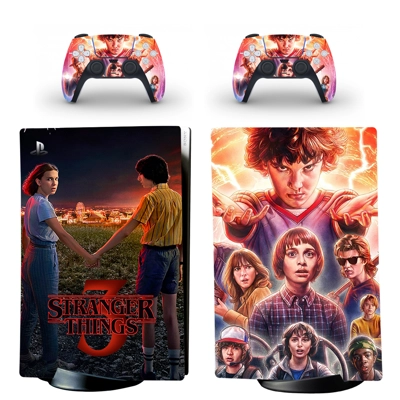 Stranger Things decal skin for PS5 Digital Console and two Controllers