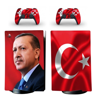 Turkish flag decal skin for PS5 Digital Console and two Co.. Turkish flag decal skin for PS5 Digital Console and two Co..