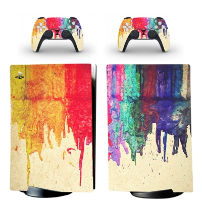 Paint Texture decal skin for PS5 Digital Console and two C.. Paint Texture decal skin for PS5 Digital Console and two C..