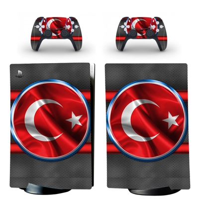 Turkish flag decal skin for PS5 Digital Console and two Co.. Turkish flag decal skin for PS5 Digital Console and two Co..