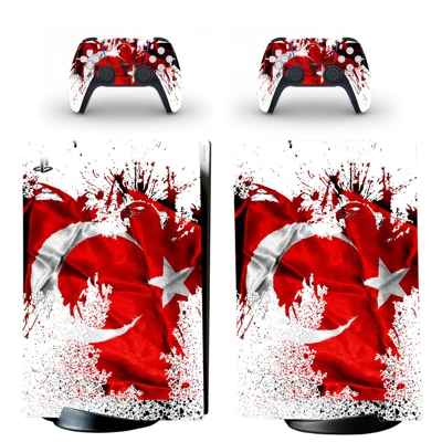 Turkish flag decal skin for PS5 Digital Console and two Co.. Turkish flag decal skin for PS5 Digital Console and two Co..