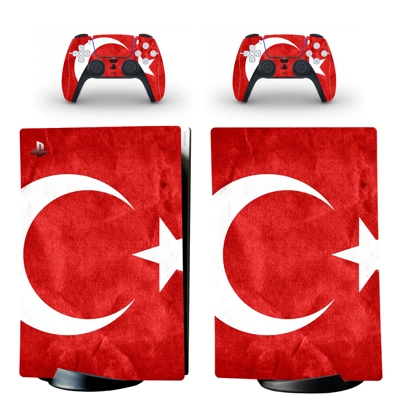 Turkish flag decal skin for PS5 Digital Console and two Co.. Turkish flag decal skin for PS5 Digital Console and two Co..