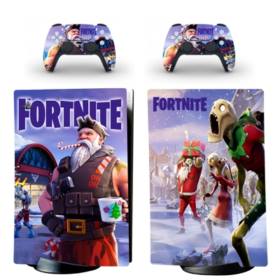 Fortnite decal skin for PS5 Digital Console and two Controllers