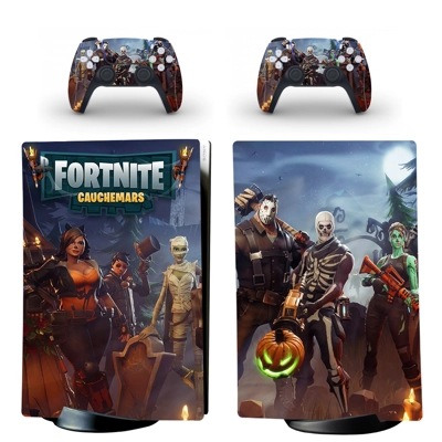 Fortnite decal skin for PS5 Digital Console and two Controllers