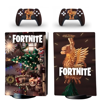 Fortnite decal skin for PS5 Digital Console and two Controllers