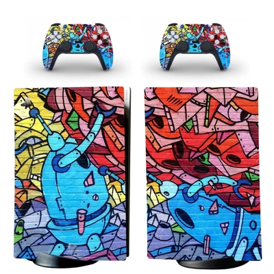 Graffiti decal skin for PS5 Digital Console and two Contro.. Graffiti decal skin for PS5 Digital Console and two Contro..
