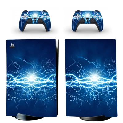 Lightning decal skin for PS5 Digital Console and two Contr.. Lightning decal skin for PS5 Digital Console and two Contr..