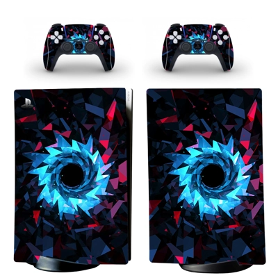 Digital Texture decal skin for PS5 Digital Console and two Controllers