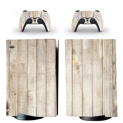 Wood Board decal skin for PS5 Digital Console and two Cont.. Wood Board decal skin for PS5 Digital Console and two Cont..