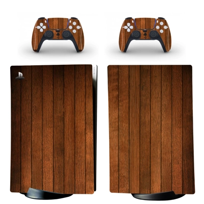 Wood Board decal skin for PS5 Digital Console and two Cont.. Wood Board decal skin for PS5 Digital Console and two Cont..