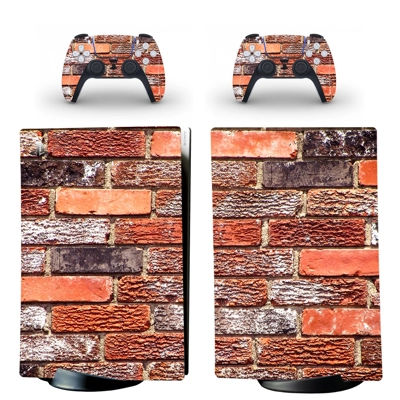Brick Wall decal skin for PS5 Digital Console and two Cont.. Brick Wall decal skin for PS5 Digital Console and two Cont..