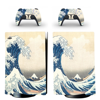 Big Wave decal skin for PS5 Digital Console and two Contro.. Big Wave decal skin for PS5 Digital Console and two Contro..