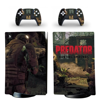 Predator Hunting Ground decal skin for PS5 Digital Console and two Controllers