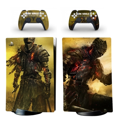 Dark Souls 3 decal skin for PS5 Digital Console and two Controllers