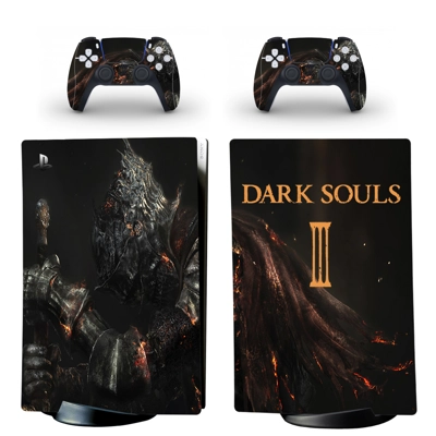 Dark Souls 3 decal skin for PS5 Digital Console and two Co..