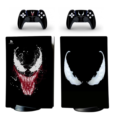 Venom decal skin for PS5 Digital Console and two Controllers Venom decal skin for PS5 Digital Console and two Controllers
