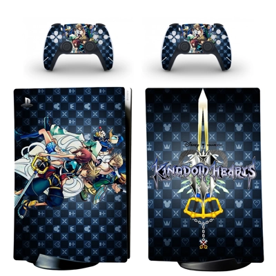 Kingdom Hearts decal skin for PS5 Digital Console and two Controllers