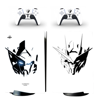 Gundam Exia decal skin for PS5 Digital Console and two Controllers