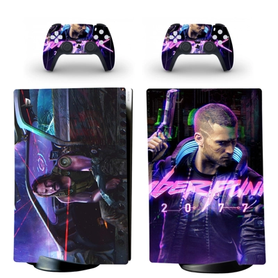 Cyberpunk 2077 decal skin for PS5 Digital Console and two .. Cyberpunk 2077 decal skin for PS5 Digital Console and two ..