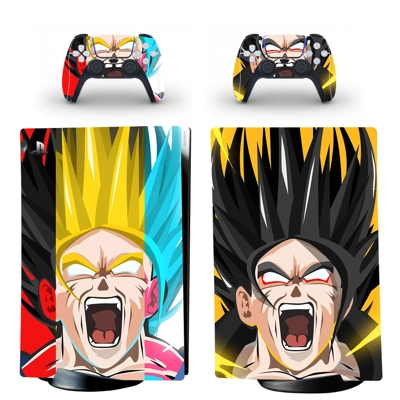 Dragon Ball decal skin for PS5 Digital Console and two Con..